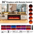 thumbnail image 3 of Ktaxon Modern TV Stand with 36" Fireplace, 70" High Gloss Entertainment Center with LED RGB Light for Living Room, 12 Colors Flames Electric Fireplace Mantel, Silver, 3 of 7
