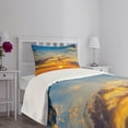 thumbnail image 3 of Ambesonne Yellow and Blue Quilted Bedspread Set 2 Pcs, Dramatic Sunset, Twin Size, Orange Blue, 3 of 5