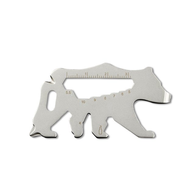 Riwesomey Tarjeta multifuncional práctica forma de Animal oso herramienta abridor llave inglesa medición accesorios de escalada al aire libre Artesanía Blanco Riwesomey TO011496-02