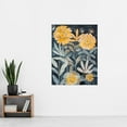 thumbnail image 4 of Artery8 Marigold Flowers Artwork Dark Forest Floral Blue Living Room Extra Large XL Wall Art Poster Print, 4 of 5