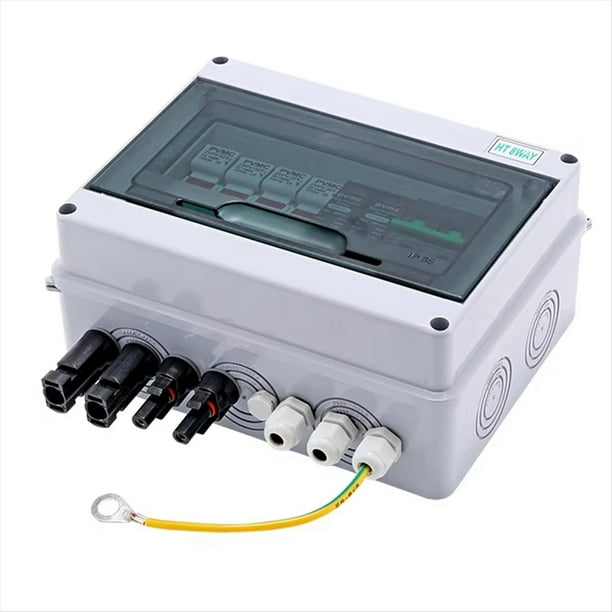 Caja Combinadora Fotovoltaica con Protección de Cable de , 2 en 1, Salida CC 600 V, Fusible MCB SPD, Caja Impermeable IP65.