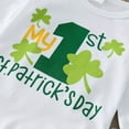 thumbnail image 5 of Toddler Boy Outfits St. Patrick'S Day Kids Long Sleeve Crew Neck Printed Bodysuit Pants And Hat 3 Piece Set White 3 Months-6 Months, 5 of 7