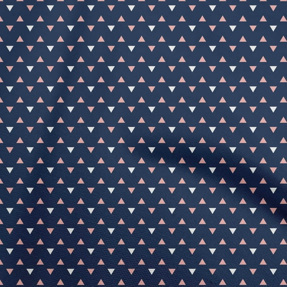 oneOone Cotton Jersey Navy Blue Fabric Geometric Sewing Craft Projects Fabric Prints By Yard 58 Inch Wide
