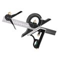 thumbnail image 1 of 3-Piece 300mm (12-inch) Stainless Steel & Aluminum Combination Square Set with Precision 1mm Scale – Multi-Functional Woodworking Tool for Angle, Circle Center, Length & Horizontal Measurement,, 1 of 7