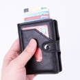 thumbnail image 2 of Portatarjetas de crédito - Cartera delgada anti-RFID - Bolsillo de papel de identidad y protege sus tarjetas azules - Estuche de cuero pequeño y delgado que protege contra la piratería bancaria - Cart kaili Sencillez, 2 of 5