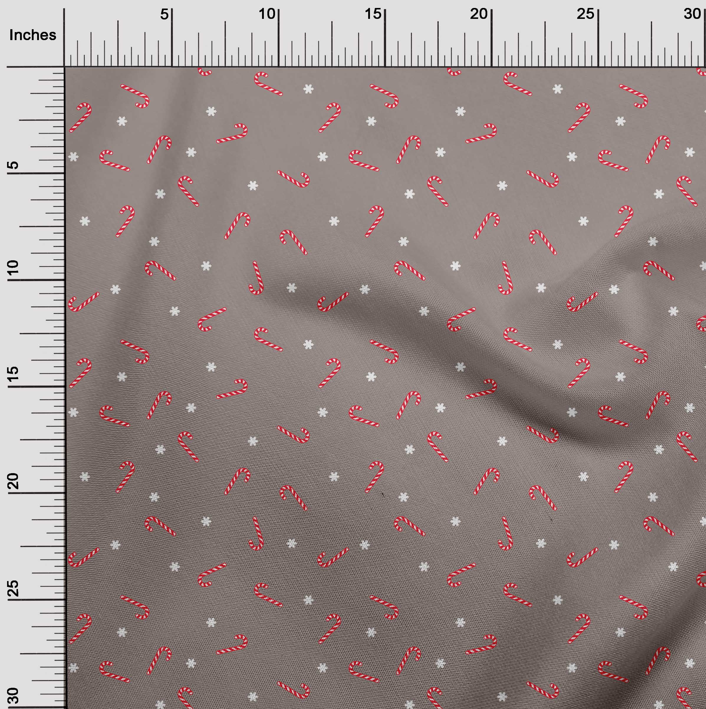 oneOone Polyester Spandex Dusty Gray Fabric Christmas Fabric For Sewing Printed Craft Fabric By The Yard 56 Inch Wide