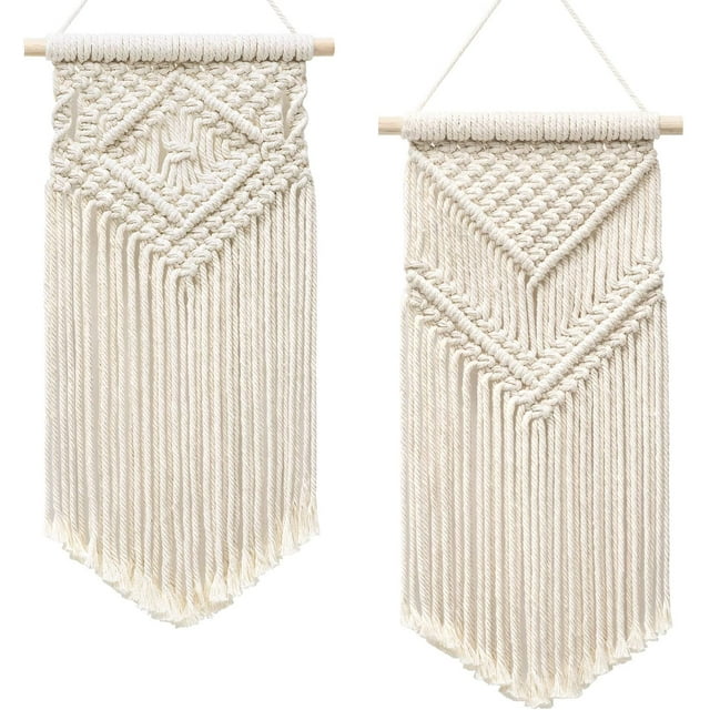 piezas de macramé para colgar en la pared, tapiz tejido pequeño, decoración de arte de pared WD.WDQZL Hogar