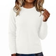 thumbnail image 3 of tarylea Knitted Tops for Women Long Sleeve Crew Neck Sweater Tops Casual Loose Fall Comfy Solid Color Tops, 3 of 6