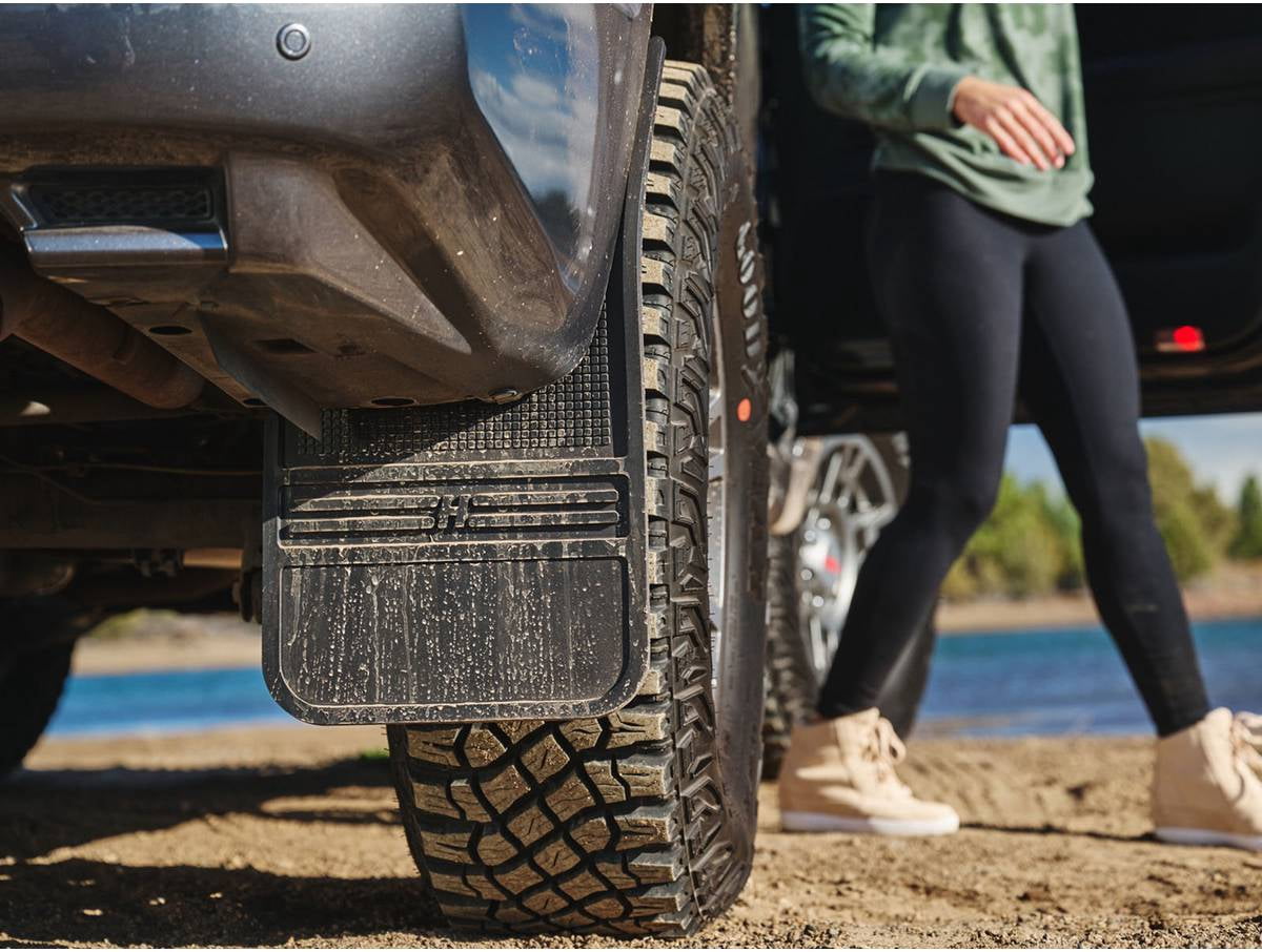 Husky Liners 55101 Rear MudDog Mud Flaps with Brushed Stainless Steel Weights