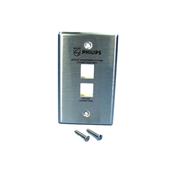 Leviton 2-Port PHILIPS Patient Monitoring Stainless Steel Quickport Wallplate 43080-1S2