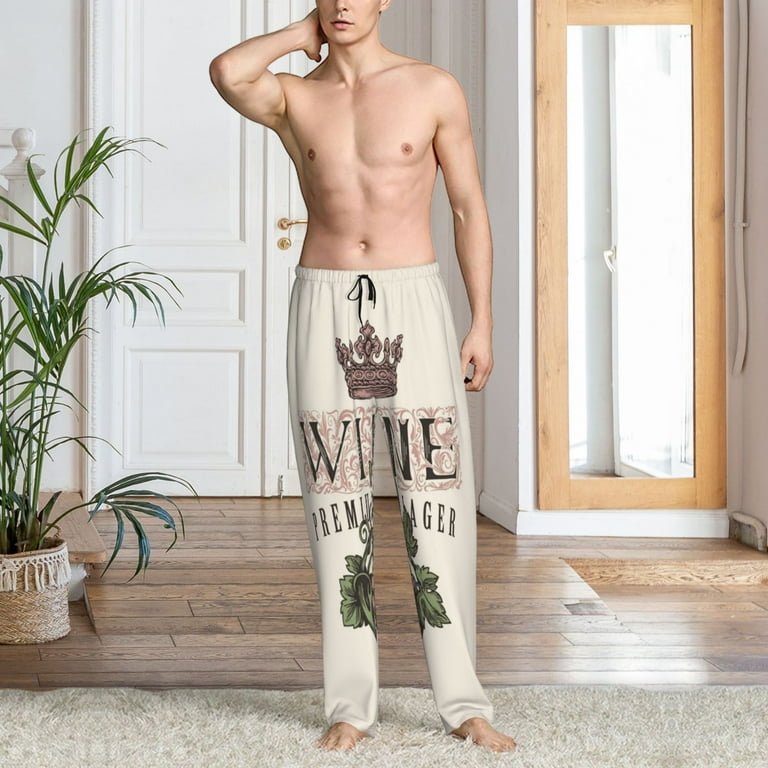 Daiia Men S Wine Pants Bottoms Sleep Lounge Pajama Pants Pj Bottoms Drawstring And Pockets Xx Large Walmart
