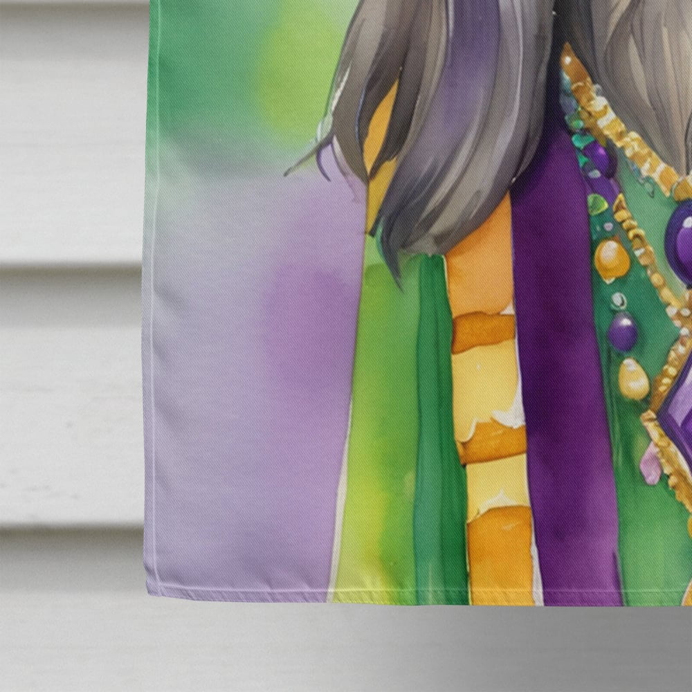 Afghan Hound King of Mardi Gras House Flag 28 in x 40 in