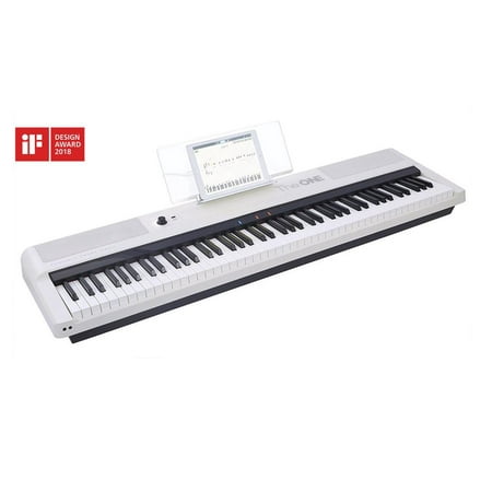 The ONE Smart Piano - Keyboard Pro, White/Gold (Best Electric Piano Weighted Keys)