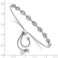 thumbnail image 3 of Diamond2Deal 925 Sterling Silver Rhodium-plated Fancy Adjustable Chain Bracelet for Women, 3 of 6