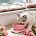 thumbnail image 4 of Gytml Ceramic Heated Water Bowl For Outdoor Cats Dogs, 12 oz Smart Thermal-Bowl With 3 Temperature Settings, Safety Energy Efficient Ceramic Heated Dish For Dogs Cats Winter Use Pink-12oz, 4 of 4