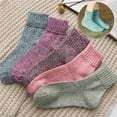 thumbnail image 2 of Winter Warm Knitted Fun Socks For Women Breathable Soft Colourful Wool SocksPink, 2 of 5