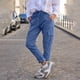 thumbnail image 2 of Gibobby Pantalones mujer invierno Pantalones casuales con botones y bolsillos de color sólido para mujer(Azul celeste,M), 2 of 5