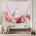 thumbnail image 5 of Mountains Pink Large Tapestry for Bedroom Wall Hanging Tapestry,Abstract Contemporary Graffiti Painting Art Ceiling Backdrop Tapestries Poster Blanket Wall Decor for Teens Room Living Room 86" x 104", 5 of 8