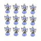 thumbnail image 2 of Paquete De 12 Colgantes De Cristal Facetado Tibetanas Collar en apariencia Pendiente Artesanía - azul, 2 of 9