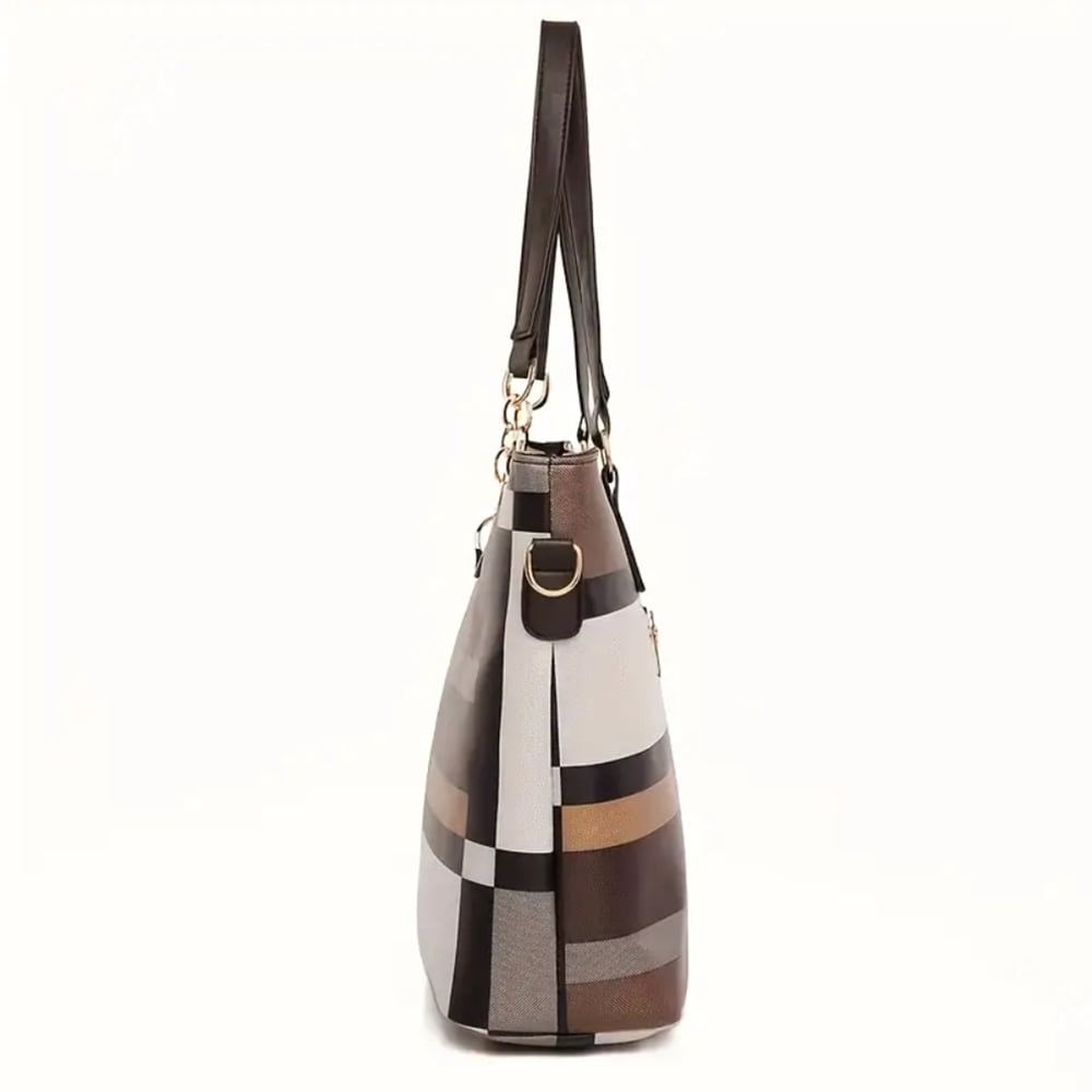 6PCS/Set Leather Handbags, Womens Handbags Tote Bags Shoulder Bag Purses Satchel Bag Top-Handle Handbag Crossbody Bag Wallet Clutch, Brown