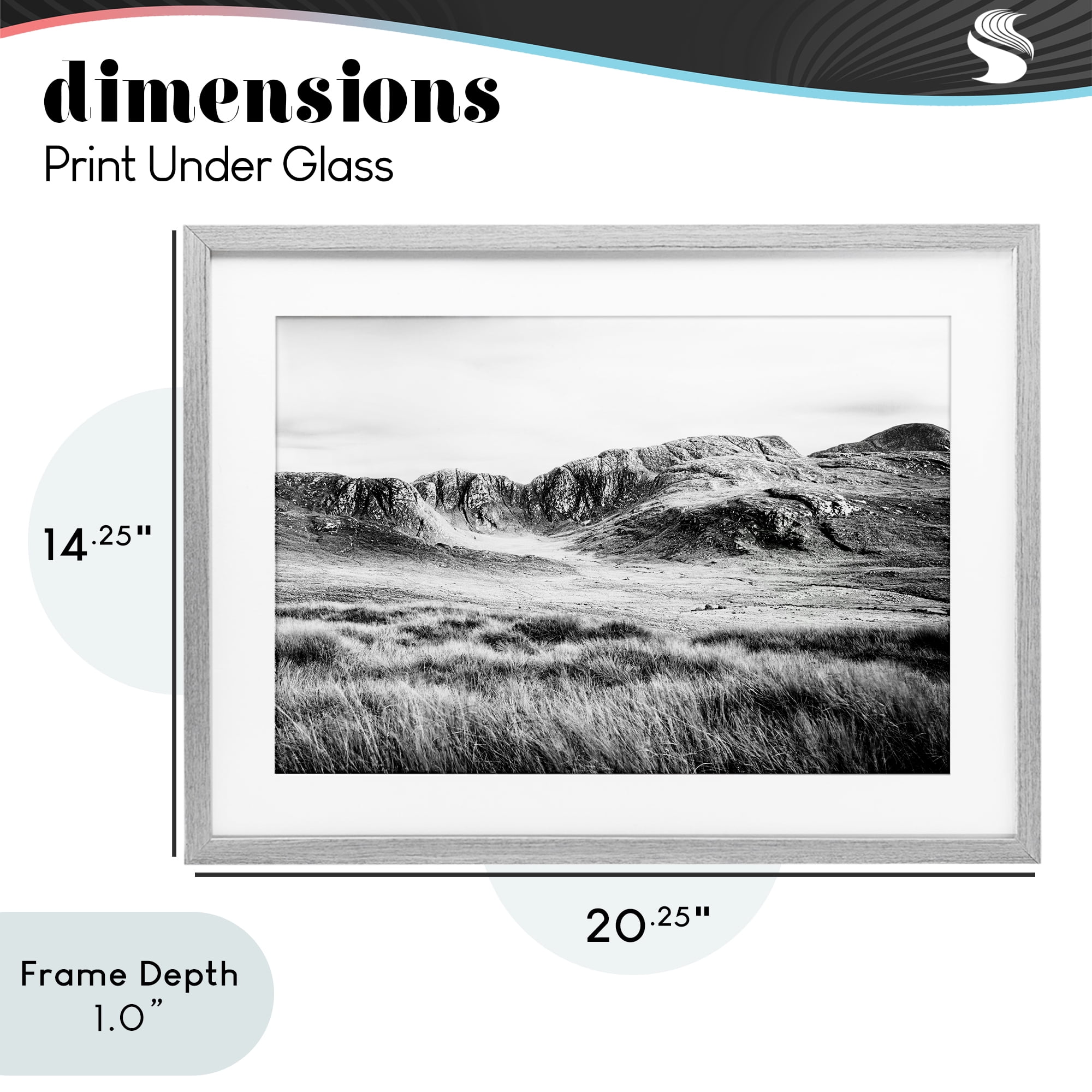 Stupell Industries Magnificent Countryside View Gray Framed Print Under Glass, design by Andy Amos