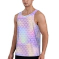 thumbnail image 2 of Gukieu Fish Scale1 Print Men's Quick Dry Fitness Vest, Round Neck Sleeveless Fitness Bodybuilding Top-X-Large, 2 of 7