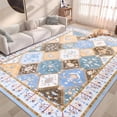 thumbnail image 3 of FULIE Rug for Living Room Washable Non-slip Area Rug,4'x6'Rug,Blue/Orange, 3 of 7