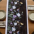 thumbnail image 5 of Table Runners 72 Inches Long Dress Scarves, Spring Flowers Farmhouse Kitchen/Dining Table Runner, Coffee Tablerunners, Blue Floral Leaves Birds Country Farm Wood Grain 18x72 Inch, 5 of 9