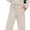 Beige, variant on LMSOBT Two Piece Sets for Women Fall Travel Vacation Outfits 2026 Long Sleeve Lounge Sets Side Slit Wide Leg Pants