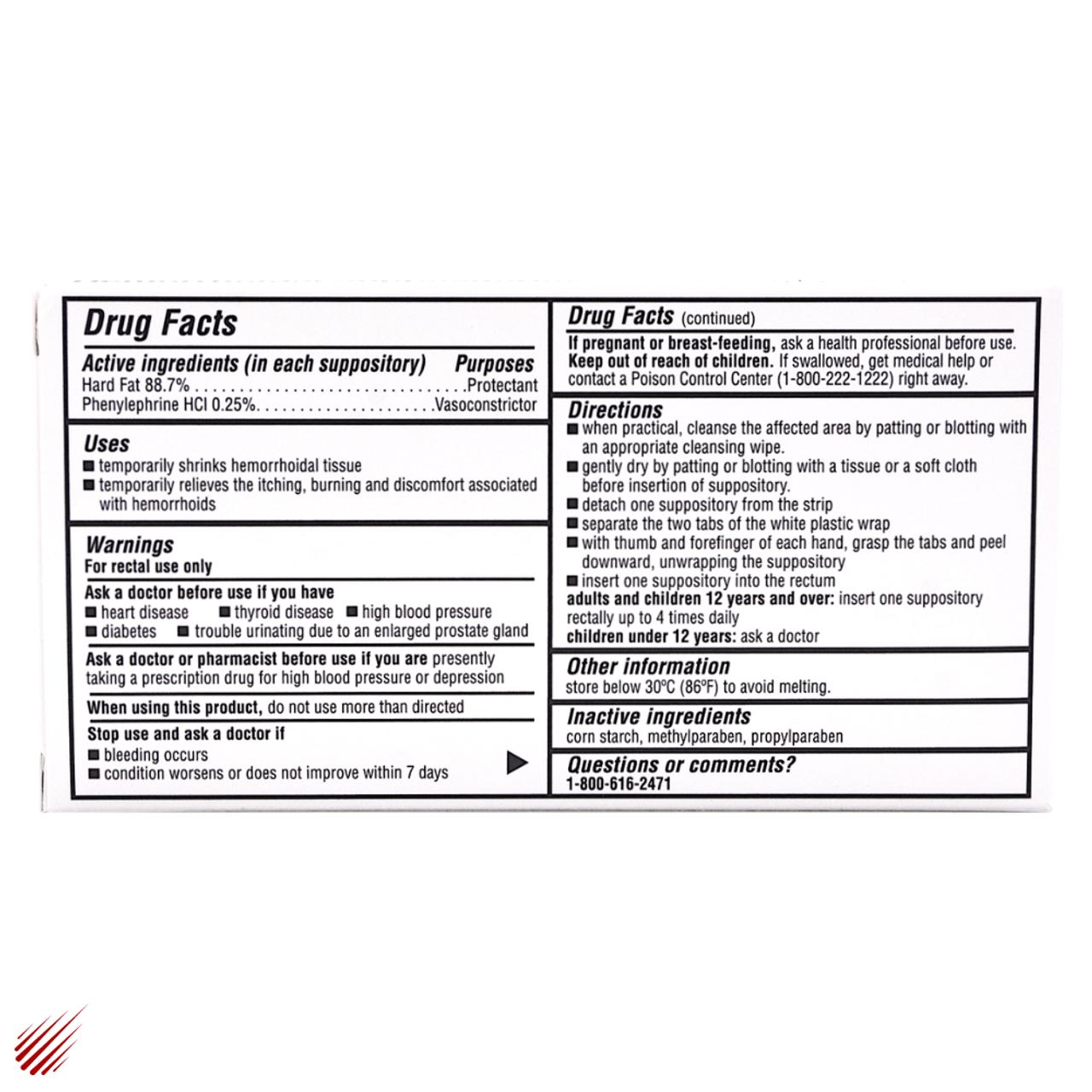 Major Fast Acting Hemorrhoid Suppositories - Hard Fat 88.7% ...