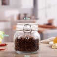thumbnail image 1 of Transparent  Glass Snap Storage Jar Household Kitchen Sealed Jar Grain Storage Box Tea Tin Multi-purpose Containe, 1 of 3