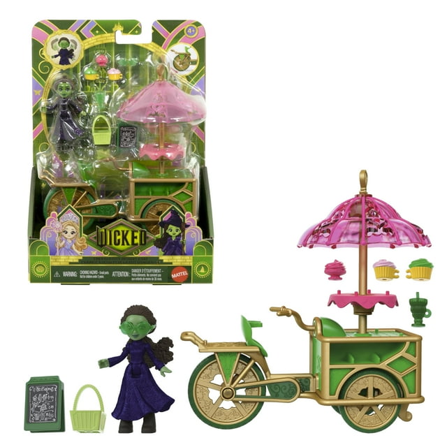 Carrito de postres Toy Mattel Wicked Emerald City con muñeca Elphaba