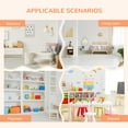 thumbnail image 6 of Qaba Kids Toy Storage Organizer with 4 Bins, Storage Cabinets, Bookshelf and 4-Layers Toy Collection Shelves, Orange, 6 of 9