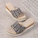 thumbnail image 5 of Amzcrzy Zapatos de mujer,Zapatos de mujer,Zapatillas de mujer, Sandalias de tacón medio con hebilla de una línea y tacón bajo para mujer, cómodas zapatillas Sandalias Mujer Zapatillas De Casa, 5 of 9