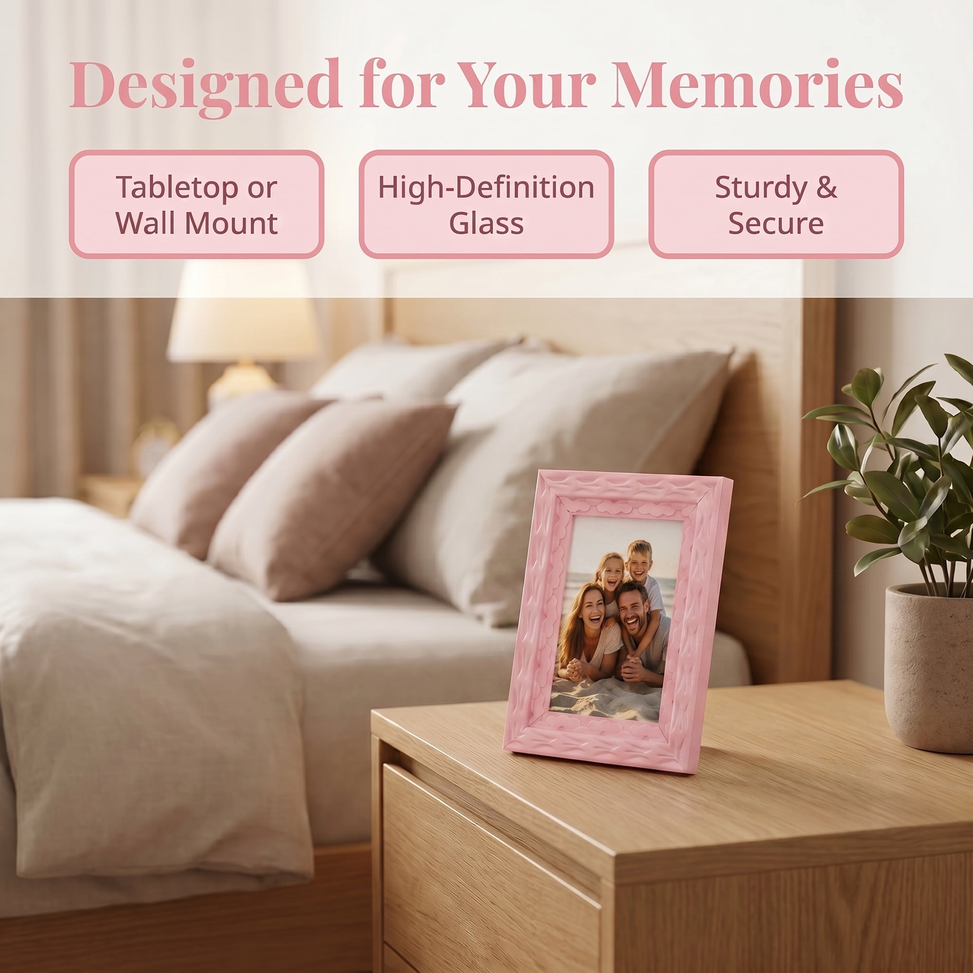 Unique Bargains Dopamine Colorful Funky Picture Frame Pink 4" x 5"