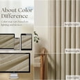 thumbnail image 4 of 108 Inch Linen Pleated Curtains 2 Panels Set for Living Room Bedroom Farmhouse Cotton Rustic Farmhouse Back Tab Memory Trained Pinch Pleat Window Curtain Light Khaki Tan 108 Inch Length for Office, 4 of 18