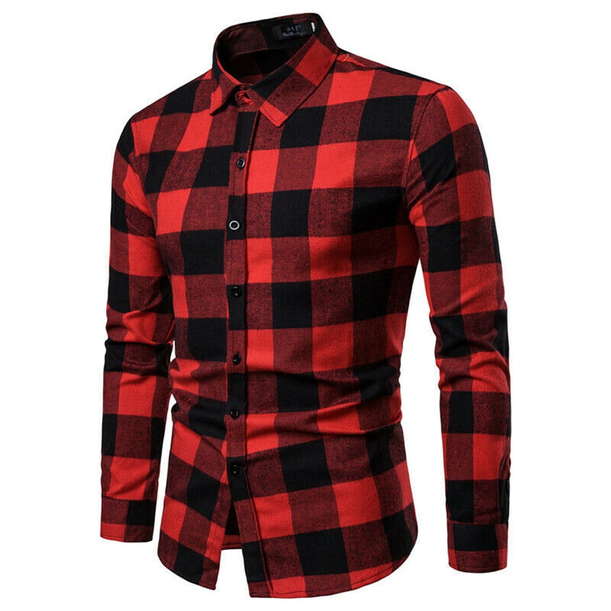 Sweatwater Mens Button Down Casual Slim Long Sleeve Flannel Plaid Buffalo Shirts