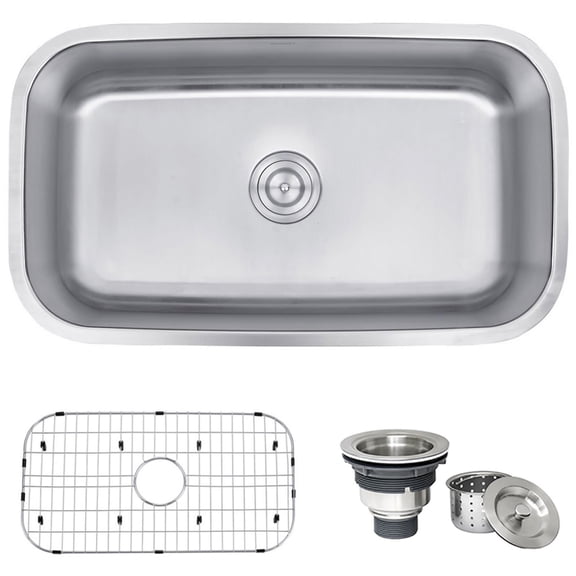 Ruvati RVM4200 Undermount Stainlesss Steel 32" Kitchen Sink Single Bowl