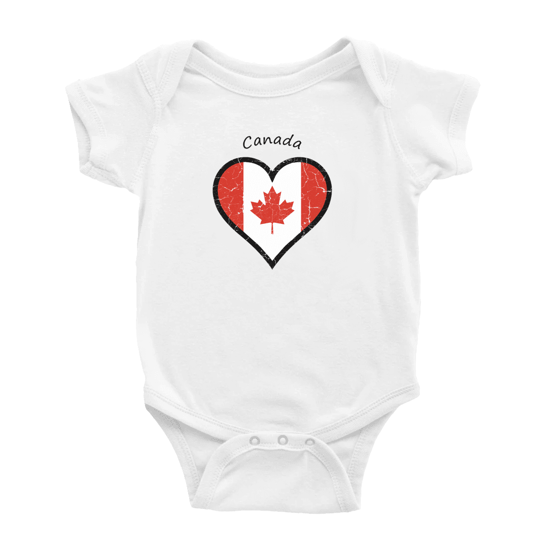 Canada Flag Heart Love Funny Baby Clothing Bodysuits Boy Girl Clothes