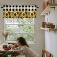 thumbnail image 6 of nqOlkjepod Sunflower Checkered Farmhouse Short Window Curtain Valances, Black Buffalo Plaid Pastoral Flowers Rod Pocket Kitchen Valances for Living Room Bedroom Bathroom Cafe, 1 Panel - 42" x 18", 6 of 8