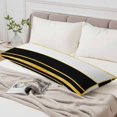 thumbnail image 6 of Modern Black Gold Body Pillow Cover 20 x 54 Inch Decorative Pillow Cover Minimalist Geometric Yellow Striped Lumbar Pillowcase Seasonal Rectangle Cushion Case for Couch Sofa Bed Living Room, 6 of 9