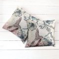 thumbnail image 2 of Ambesonne Nature Throw Pillow Cover 2 Pack, Vintage Birds Flowers, 20", Teal Brown, 2 of 6
