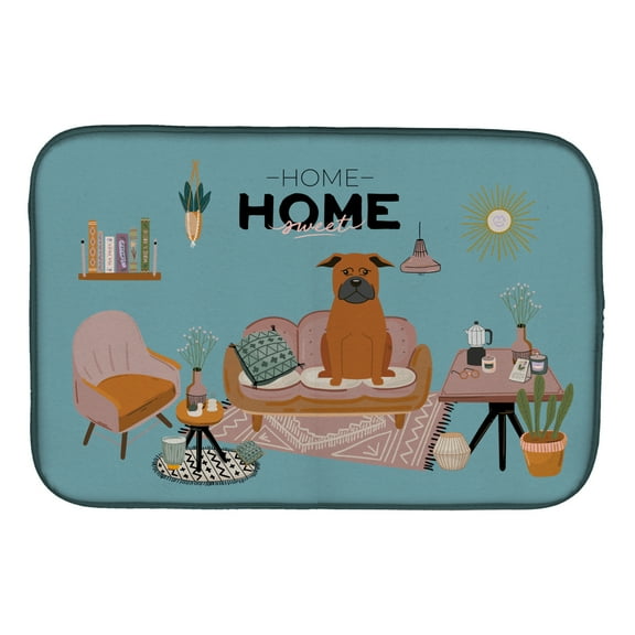 Carolines Treasures CK7956DDM Chinese Chongqing Dog Sweet Home Dish Drying Mat 14 x 21" multicolor
