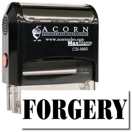 Large Self-Inking Forgery Stamp with Yellow Ink