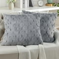 thumbnail image 5 of Home Soft Things Serenta Jacquard Rabbit Faux Fur Throw Pillow Covers 2 Piece Set, 26" x 26", Silver Grey, 5 of 5