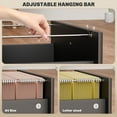 thumbnail image 4 of HOMCOM 3-Drawer Filing Cabinet with Lock, Mobile File Cabinet, Black, 4 of 10
