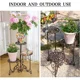 thumbnail image 4 of Estante plegable for plantas de metal de 3 niveles, soporte for macetas vintage de 24 pulgadas de alto, soporte for plantas con gradas for interiores y exteriores, 4 of 6