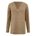 thumbnail image 4 of Womens V Neck Long Sleeve Shirts Dressy Casual Fall Tops Trendy Loose Tunic Tops Blouse Was Out Long Sleeve Oversized Tees for Women Athletic Top Women Womens Long Sleeve T Shirts Pack Exercise, 4 of 4