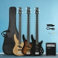 thumbnail image 6 of Glarry Right Handed 4 String Bass Guitar, with 20w Amplifier, Bag, Strap, Burlywood, 6 of 6