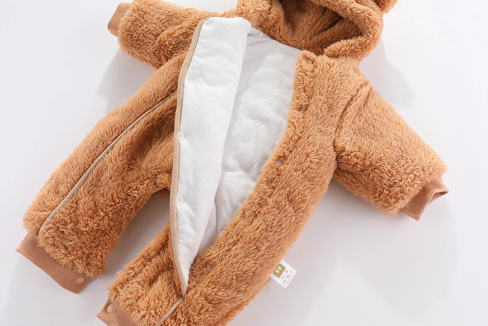 Baby Bear Snowsuit Hooded Jumpsuit Romper Cute Animal Design Bear Baby Clothes for Baby Boys 0-3 Months